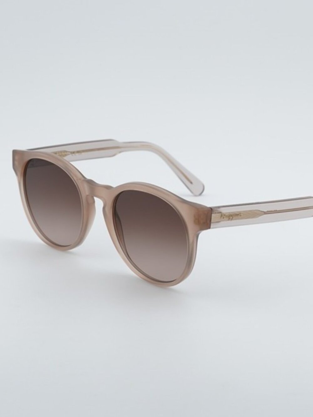 Salvatore Ferragamo SF1068S 278 Sunglasses Sand Round Frame, Brown Lenses